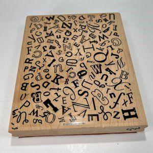 Stampin Up Rubber Stamp Fontastic Collage Letters Background Mounted 2000's